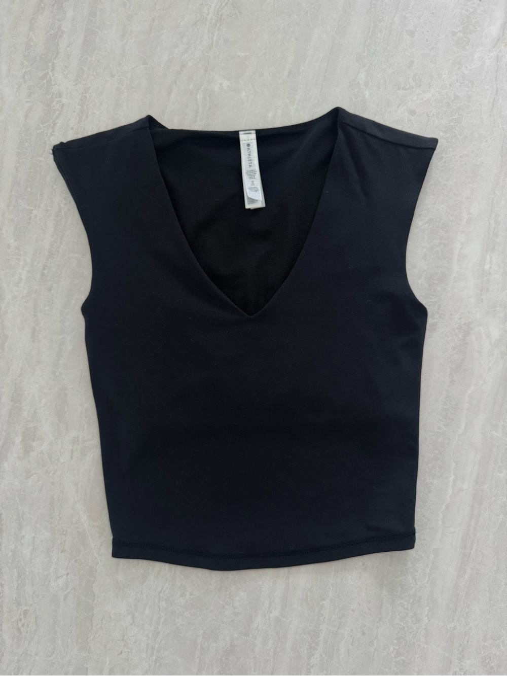 Athleta Black V-Neck Sleeveless Tank
